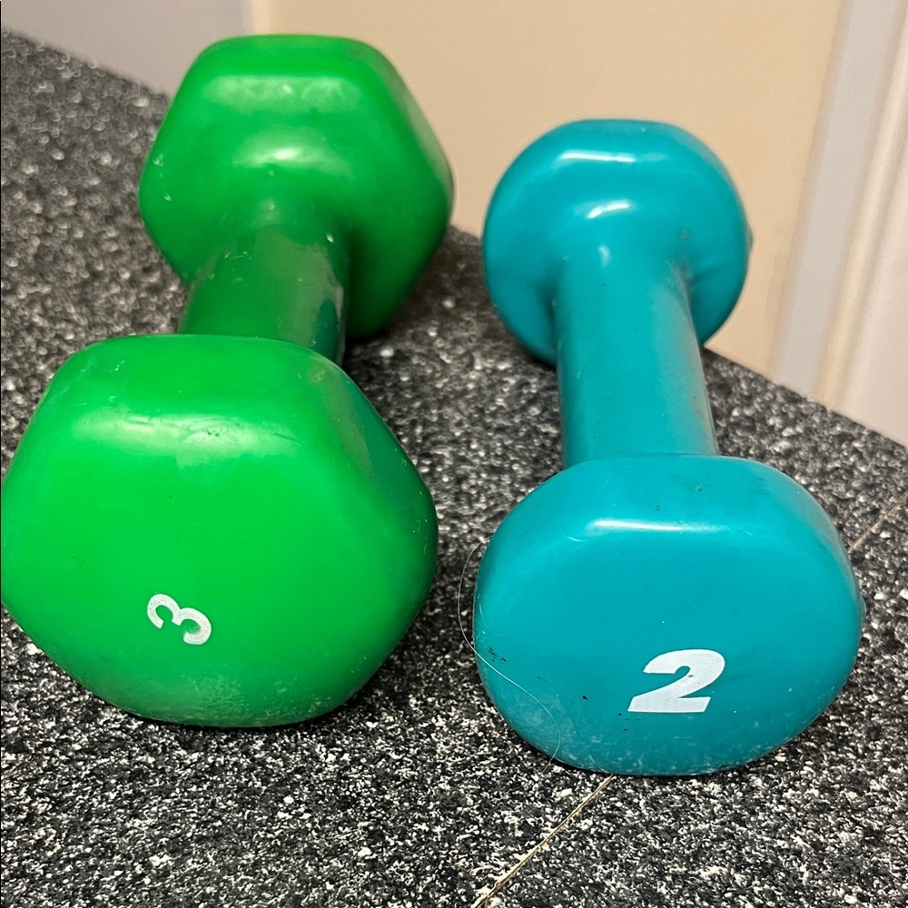Athletech Green and Blue Kids Dumbbell Set